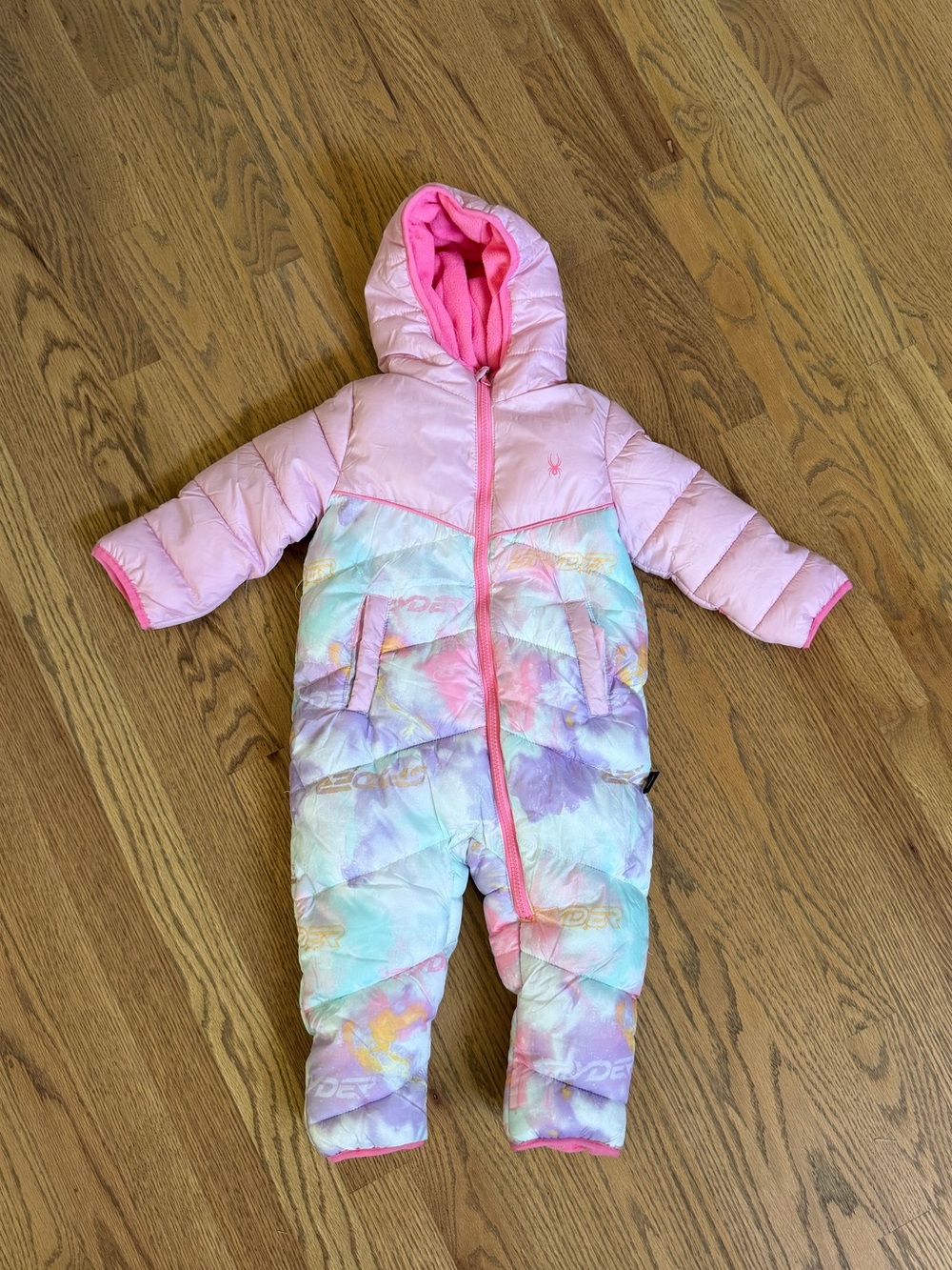 Spyder Pink Pastel Tie-Dye Infant Snowsuit